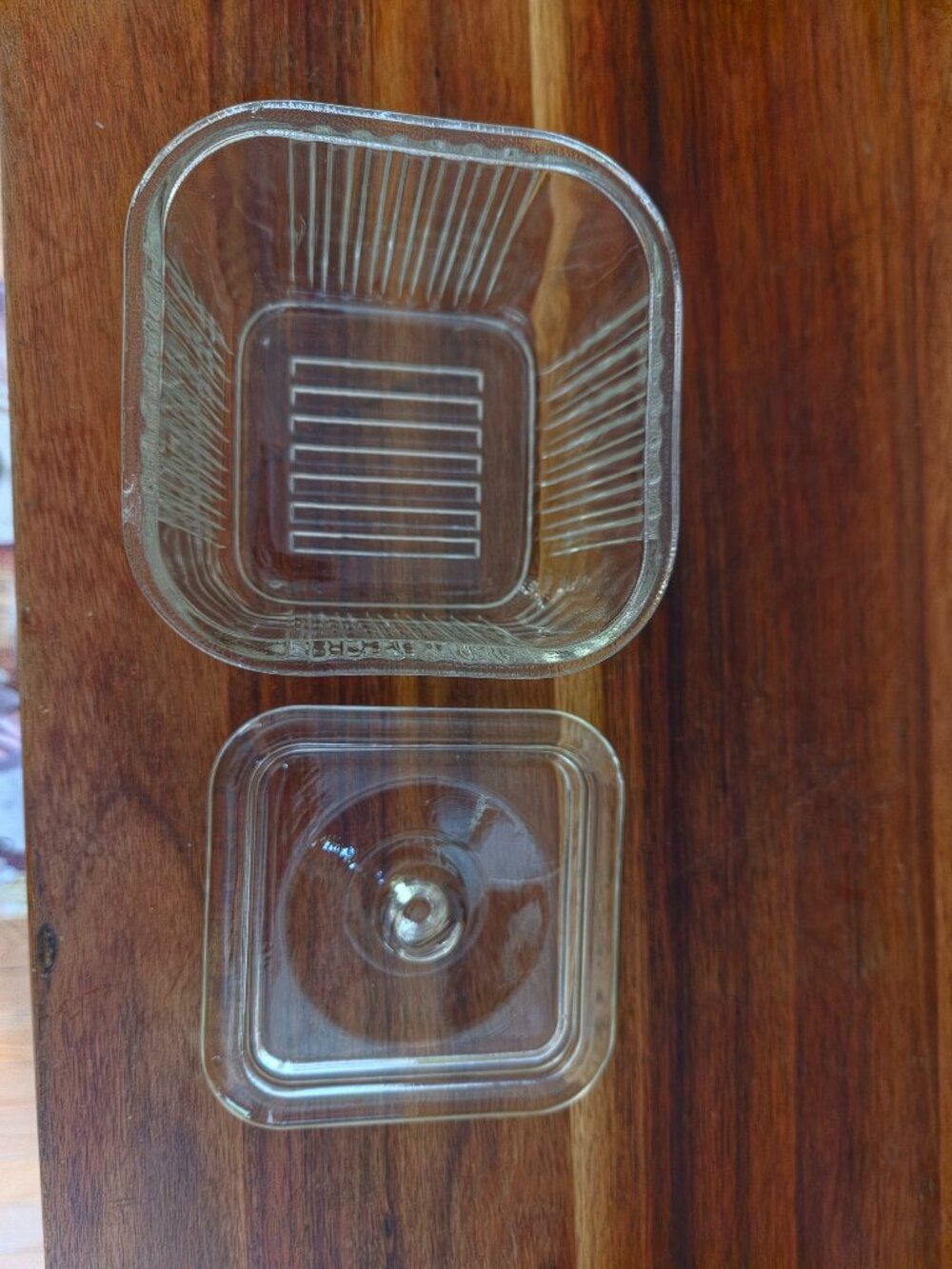 vintage refrigerator box glass dish